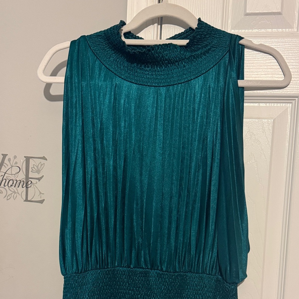 PONT DES ARTS PLEATED SMOCKED MIDI DRESS